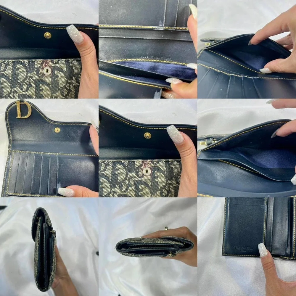 1990s Navy Blue Christian Dior Monogram Saddle with Golden “D” / Monogram Clutch